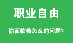 有个职业叫自由，你怎么面对这些吗？