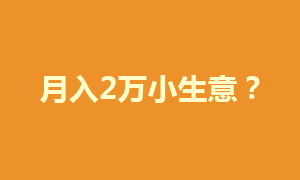 月入2万的10个小生意，你相信就能赚到钱